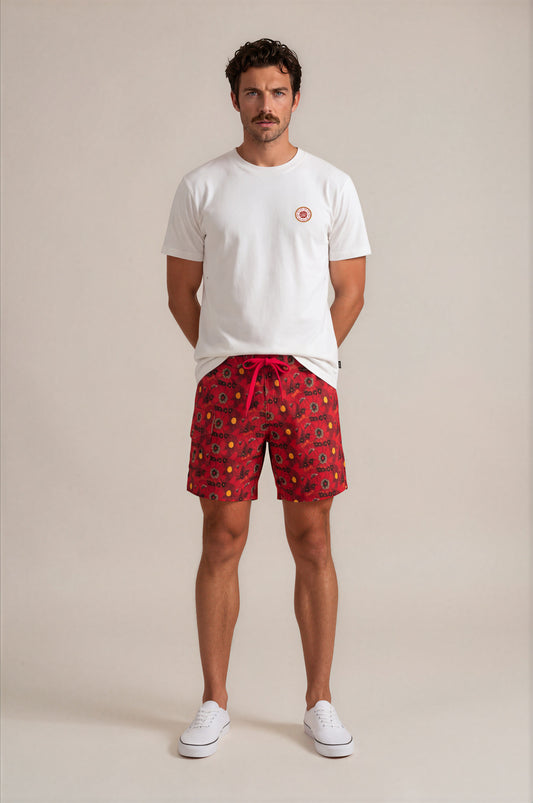 Nineplus Boardshorts | Lined Canvas | Red