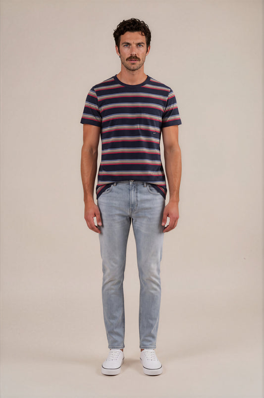 T-Shirt | 60s Stripe | No.8 | Navy