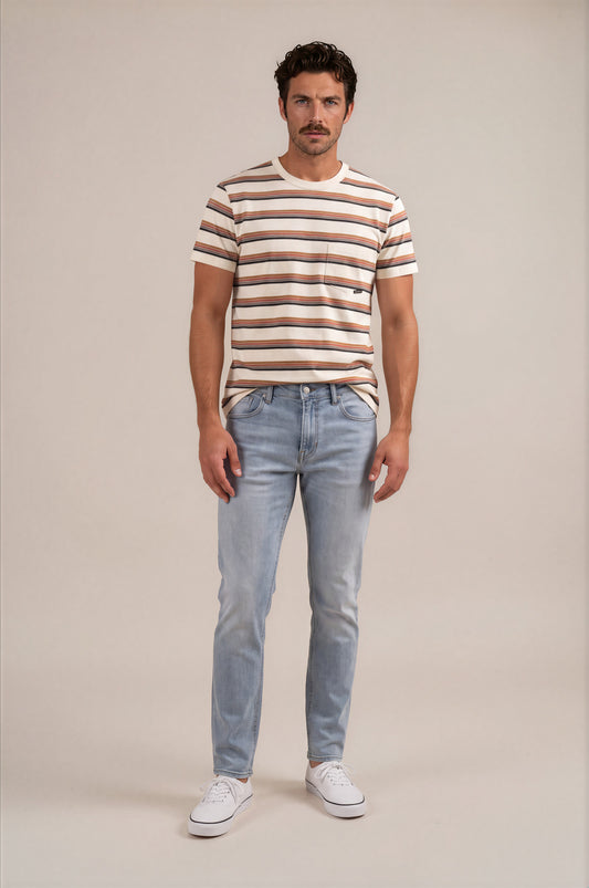 T-Shirt | 60s Stripe | No.6 | Cream