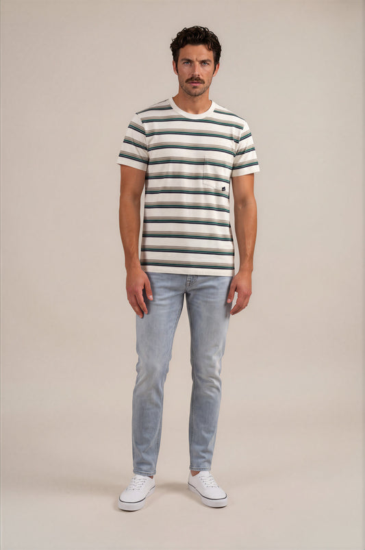 T-Shirt | 60s Stripe | No.9 | Green